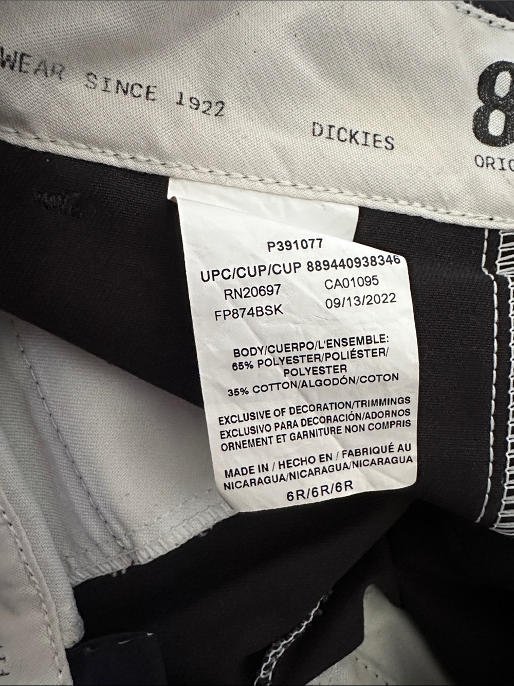 Dickies Black Womens Straight Chinos - Picture 4 of 4
